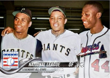 ROBERTO CLEMENTE WILLIE MAYS HANK AARON LEGENDARY ALL-STAR CUSTOM ART CARD #### 