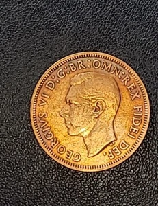 1952 GREAT BRITAIN HALF-PENNY Almost Uncirculated RED ~Nice Coin - Picture 1 of 2