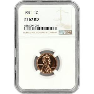 1951 Lincoln Wheat Cent 1C PROOF - NGC PF67RD