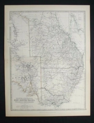 Antique Map: Australia by Alexander Keith Johnston, Handy Royal Atlas, 1884 - Image 1 of 4
