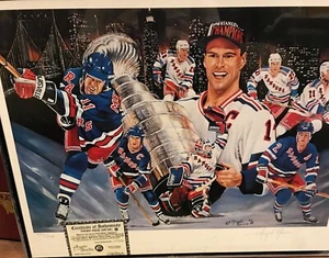 1994 New York Rangers Stanley Cup Champion Ltd.Ed. Signed Litho by Angelo Marino - Picture 1 of 6