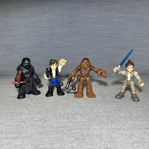 Star Wars Galactic Heroes Lot Of 4 Kylo Ren Han Solo Chewbacca Rey Figures - Picture 1 of 16