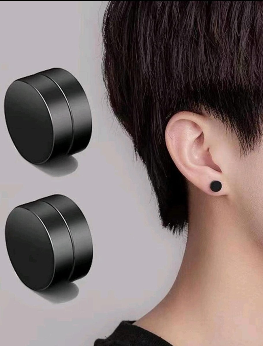 Aretes Magneticos Para Hombre Mujer Acero Inoxidable Dorados 3 Pcs