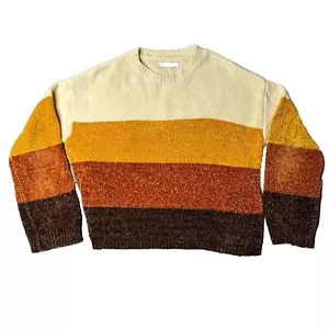 VOLCOM Oversized Chenille Sweater Chunky Knit Pullover Cozy Soft Crew Neck M - Picture 1 of 7