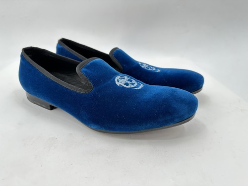 Mocassini slip on Alexander Mcqueen in velluto blu royal taglia 42 9 made in USA