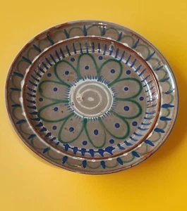 "Plato de cerámica vintage de Broadway Inglaterra hecho a mano y pintado firmado 10"" pesado" - Imagen 1 de 24