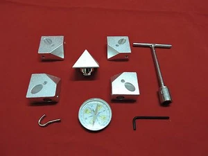 Kit angolo connettore piramide di Giza per tubi diapositiva esterna 1/2" o 12,7 mm alluminio - Foto 1 di 1