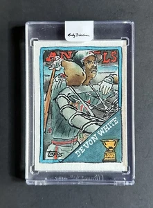 1988 Topps Devon White Original Art Watercolor Painting 1/1 Andy Friedman Signed - Bild 1 von 3