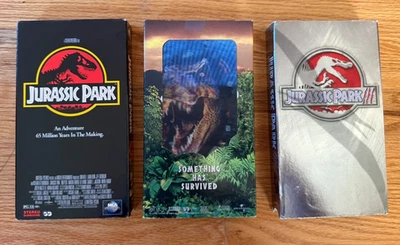 JURASSIC PARK VHS TRILOGY Lot of 3 - Original LOST WORLD w/Card + III Foto 1 de 4