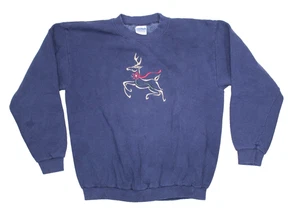 Vintage 90s Rudolph Red-Nosed Rentier Christmas Sweatshirt Holiday Adult Large - Bild 1 von 6