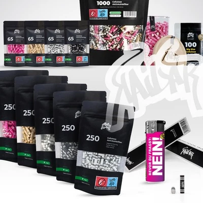 KAILAR Cellulose Aktivkohlefilter Alle Größen Ø5,9mm / 9mm  + Papers + Feuerzeug - Bild 1 von 2