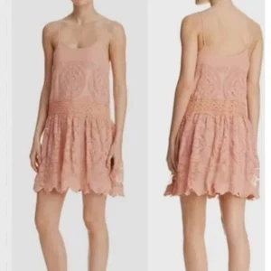 Jen's Pirate Booty Size XS Peach lace spaghetti strap Mini Dress - Picture 1 of 11