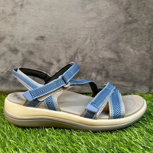 OrthoFeet Lake Adjustable Strap Sandals Women's Size 6 Medium Blue Comfort - Picture 1 of 12