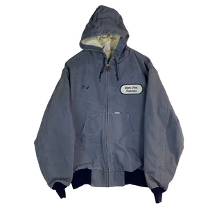 Vintage Carhartt Bomber Jacket Xl Blue 90s Made Usa Jr108 100 Year Anniversary - Picture 1 of 8