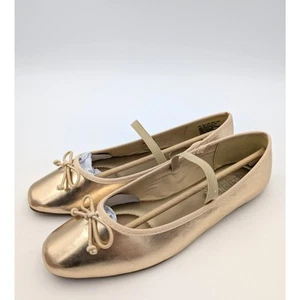 Kenneth Cole Reaction Copy Tap Ballet Flat Women's Gold Size US7.5 EU38 - Picture 1 of 12