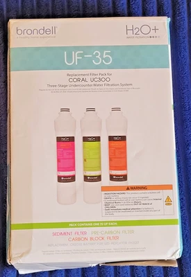 Brondell H2O+ UF-35 Replacement Filter Pack For Coral UC300 3 Stage Filtration - Image 1 of 4
