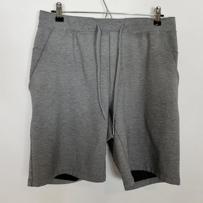 Pantalones Cortos Deportivos Lululemon City para Hombres Talla L Gris Jaspeado Elastizados Terry Francés Foto 1 de 4