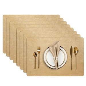 AIRCOWRIE Placemats for Dining Table Set of 8 Heat Resistant Placemat Washable V - Picture 1 of 7