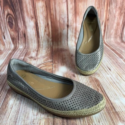 Clarks DANELLY ADIRA Talla 7 Gris Cuero Alpargata Mocasines Ballet Zapatos Planos Foto 1 de 4