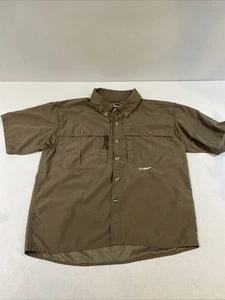 Drake Clothing Co. Youth Sz 18 Fishing Shirt Breathable Mesh Vented Back Brown - Picture 1 of 14