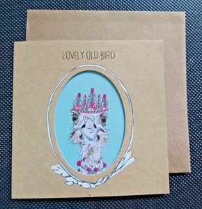 Lovely Old Bird Card 12X12cm greetings celebrations Friendship Old Friends love - Picture 1 of 1