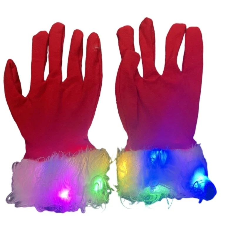 Guantes de Navidad Papá Noel Juego de Rol Accesorios de Disfraz Guantes de Papá Noel Mitones Rojos Foto 1 de 4