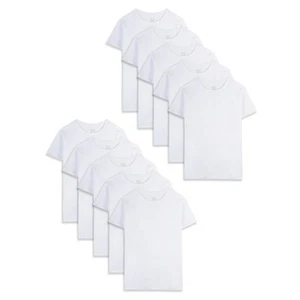 Wonder Nation Boys Undershirts Crewneck 10-Pack Semifitted Pullover White Size M - Picture 1 of 5