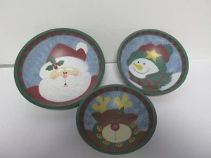 Juego de 3 cuencos decorativos navideños Papá Noel/reno/muñeco de nieve - Imagen 1 de 6