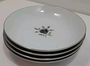 4 Vintage Celebrity Fine China Nocturne 7 1/2" Coup Soup Bowls Rose - Picture 1 of 12