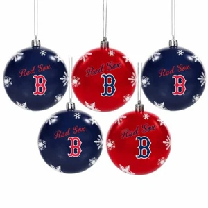 Boston Red Sox Shatterproof BALLS Christmas Tree Holiday Ornaments Set - 5 pack - Picture 1 of 1