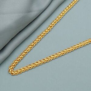 22k Yellow Gold Chain Necklace Jewelry, Unisex Gold Chain, Indian Handmade K3266