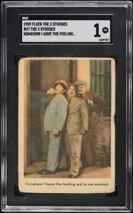 1959 Fleer The 3 Stooges Somehow I Have The Feeling We're Not Wanted #27 SGC 1 - Picture 1 of 2