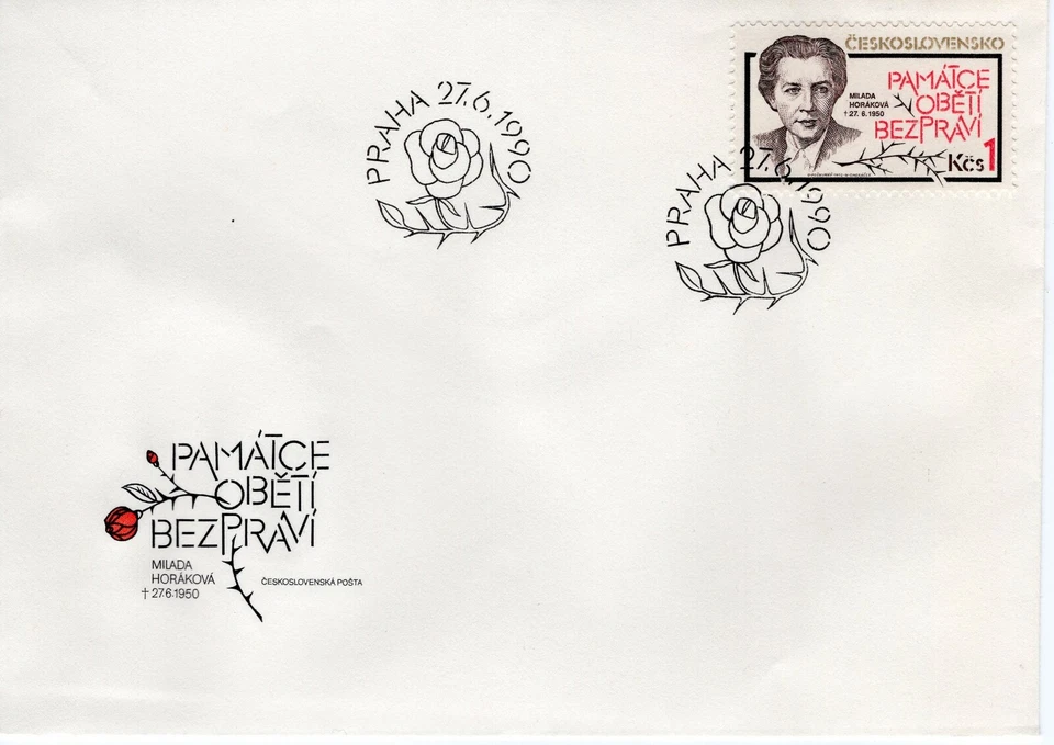 Checoslovaquia - 11990 40 aniversario de la ejecución de Milada H FDC7740 Foto 1 de 1