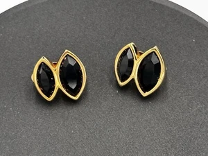 Echte SAL (Swarovski America Ltd) goldfarbene dunkle Kristall Ohrclips - Bild 1 von 3