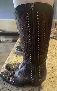 Dan Post Women's Gem Stone Leather Western Cowboy boots Size 6.5 A Narrow - Picture 1 of 4