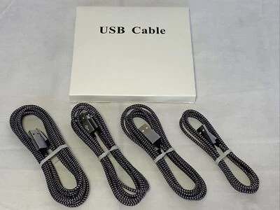 Charging Cable 4 Pack 3,6,6,10 FT for Apple iPhone 11/X/8/7/6/5, ipad, Blue 4x - Image 1 of 2