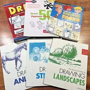 Learn to Draw Lot x6 Still Life Animals Landscapes Cartoons PB Art Instruction - Picture 1 of 23
