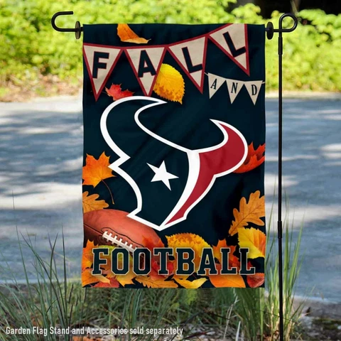 Houston Texans Fall Leaves Decorative Football Official Garden Yard Banner Flag Cover