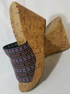 Montego Bay Club Cork Wedge Sandals Heels Shoes Slide on Size 7 - Picture 1 of 9