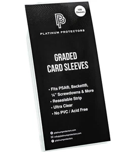 Platinum Protectors PSA Graded Card Sleeves Resealable Fits CGC TAG Graded Cards - Picture 1 of 4
