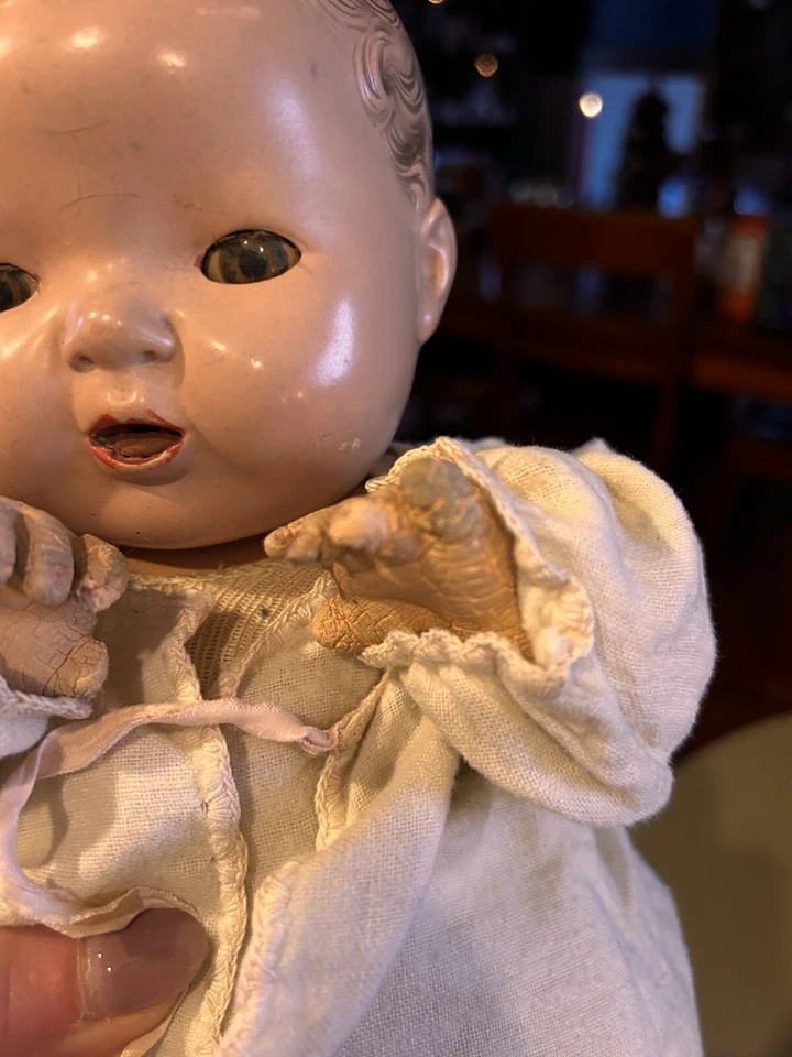 Muñeca bebé Dy-Dee vintage en caja original, ojos marrones 1934 Foto 1 de 4