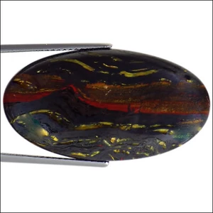 29,52 ct Natürlicher Eisen Tigerauge Edelstein Mehrfarbig Ovalschliff - Bild 1 von 2