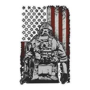 USA Flag American Army Soldiers Veteran Bumper Sticker Military Vinyl Decal 5" - Bild 1 von 3