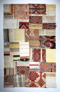 Turkish Decorative Patchwork Made from Vintage Kilim,Floor Kilim - Picture 1 of 11
