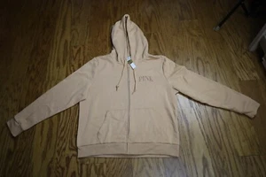 Victoria's Secret PINK Tan Golden Oak Full Zip Up Jacket Size XL NWT - Picture 1 of 10