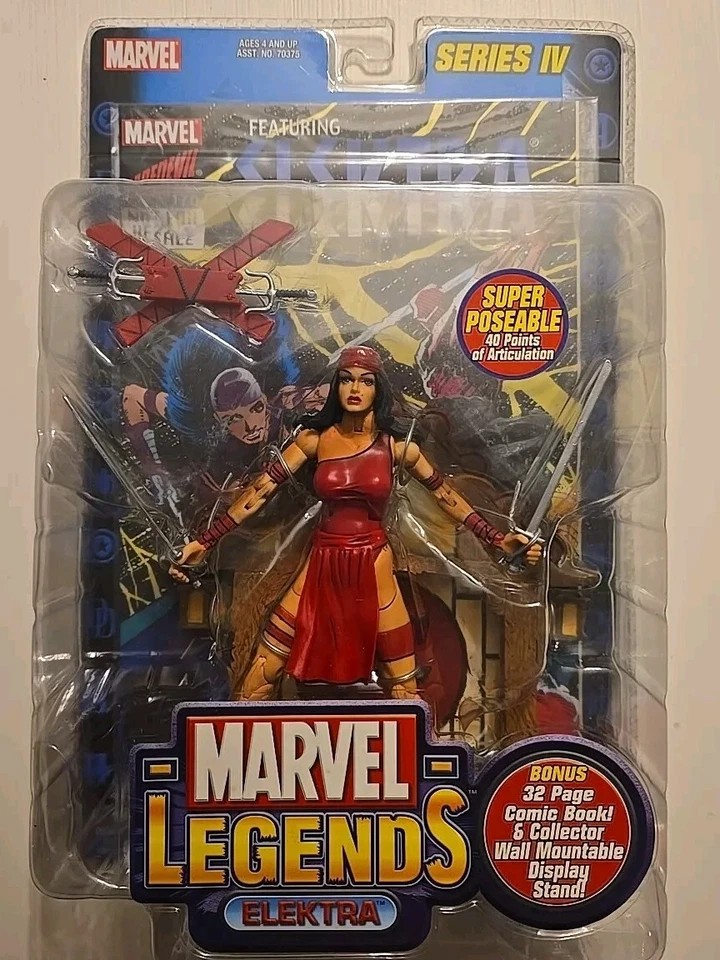 ¡NUEVO! Figura de acción y cómic extra ELEKTRA súper poseable serie 4 de Marvel Legends Foto 1 de 1