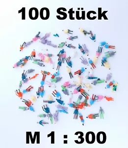 100x Modellbau bunt Figuren Maßstab M 1:300 Architektur Menschen farbig bemalt - Picture 1 of 4