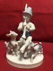 Gerold Porzellan Bavaria Figurine Boy With Horn And Animals