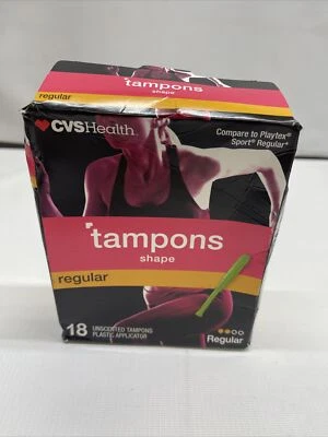 CVS Health Shape 18 TAMPONES regulares aplicador de plástico sin perfume envío rápido gratuito Foto 1 de 4