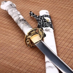 Damascus Folded Steel Katana Japanese Samurai Real Sword Battle Ready Full Tang - Picture 1 of 19